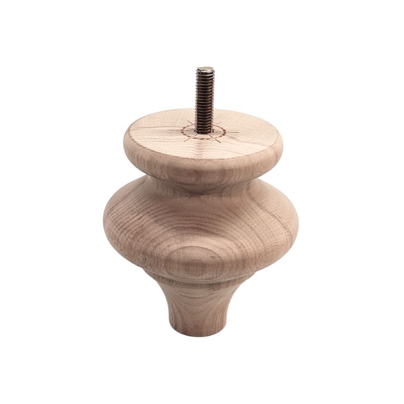 Ξύλινο Πόδι Επίπλου Καμπυλωτό Ύψος 12cm - 8966