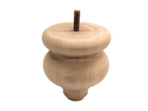 Ξύλινο Πόδι Επίπλου Καμπυλωτό Ύψος 12cm – 8968