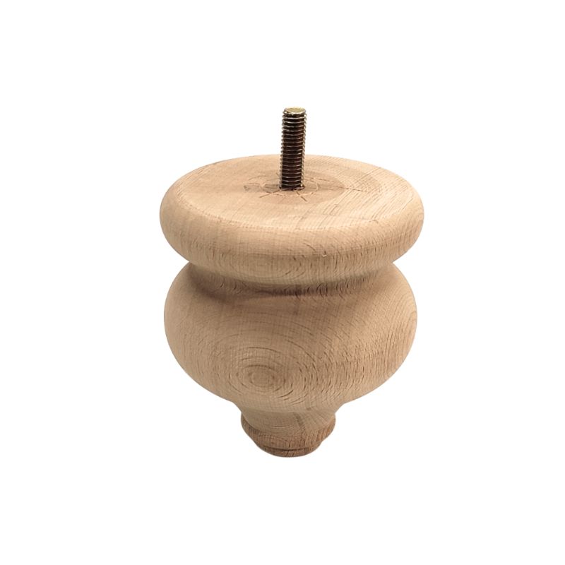 Ξύλινο Πόδι Επίπλου Καμπυλωτό Ύψος 12cm - 8968
