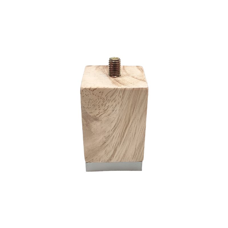 Ξύλινο πόδι επίπλου σε φυσικό χρώμα. Με βίδα στο πάνω μέρος. Είναι σε λευκό φόντο.