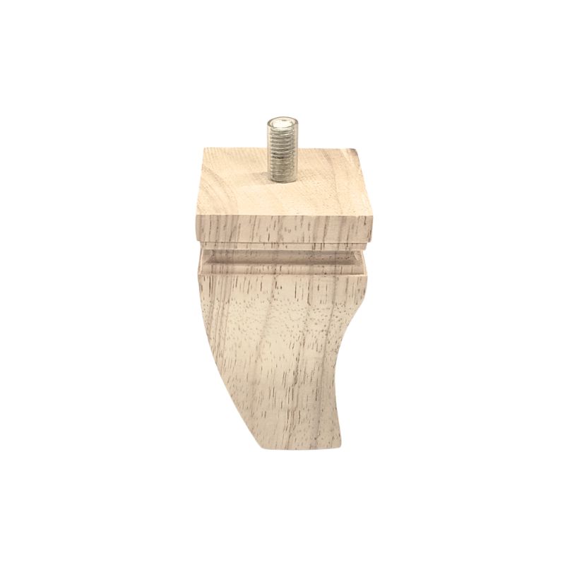 Ξύλινο πόδι επίπλου σε φυσικό χρώμα, με ανάγλυφα χωρίσματα. Έχει επίσης, βίδα στο πάνω μέρος. Είναι σε λευκό φόντο.