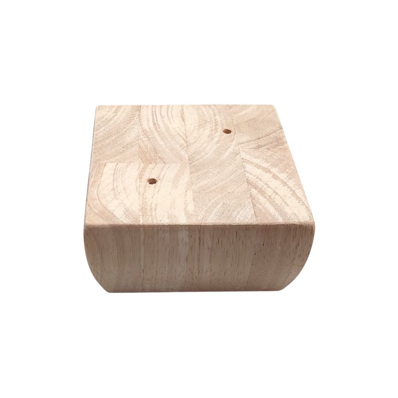 Ξύλινο Πόδι Με Στρογγυλεμένες Γωνίες, και Ύψος 6cm. Είναι σε λευκό φόντο.