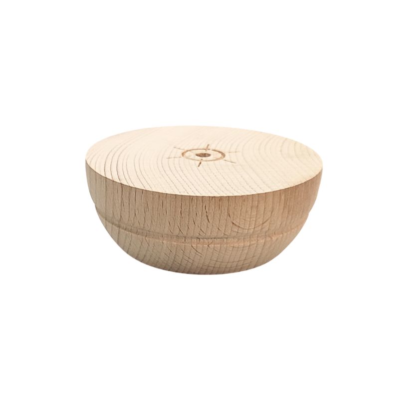 Ξύλινο Πόδι Επίπλου Στρογγυλό Με Αυλάκι Ύψος 4,5cm - 064
