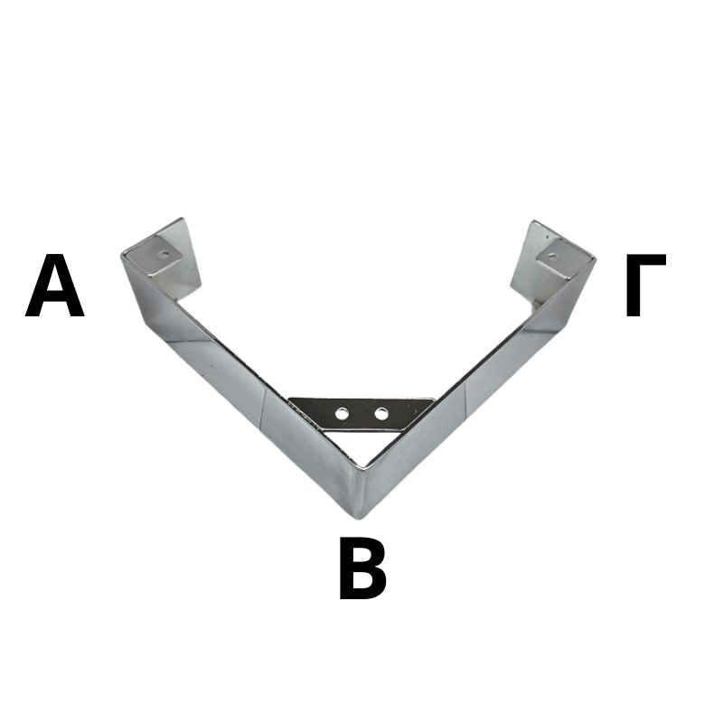 Μεταλλικό Πόδι Γωνιακό Νίκελ ΑΒ 20cm x ΒΓ 20cm x Ύψος 6,5cm - 067