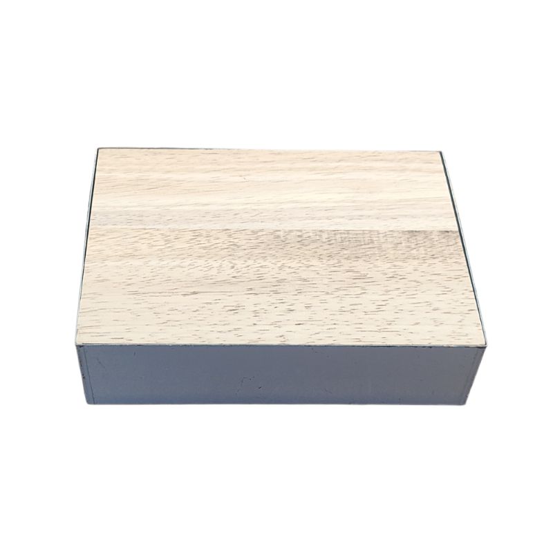 Μεταλλικός Και Ξύλινος Τάκος Ματ 19,5cm x 14,3cm x 4,8cm - 070