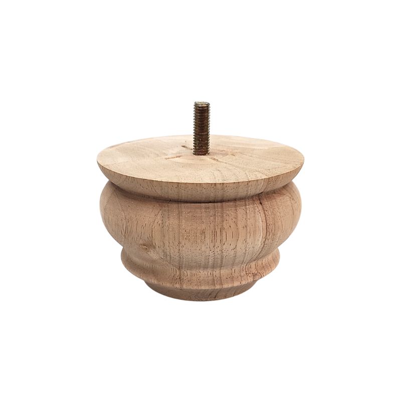 Ξύλινο Πόδι Επίπλου Στρογγυλό Με Δύο Στενέματα Ύψος 8,2cm - 152