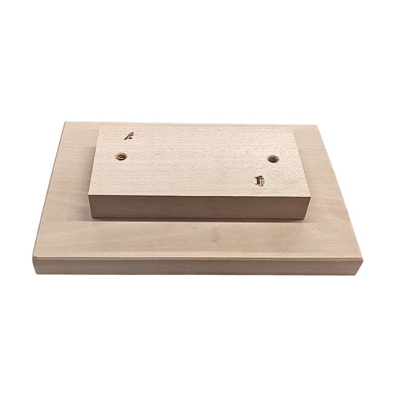 Ξύλινο Πόδι διπλός τάκος, με Ύψος 4,5cm. Είναι σε λευκό φόντο.