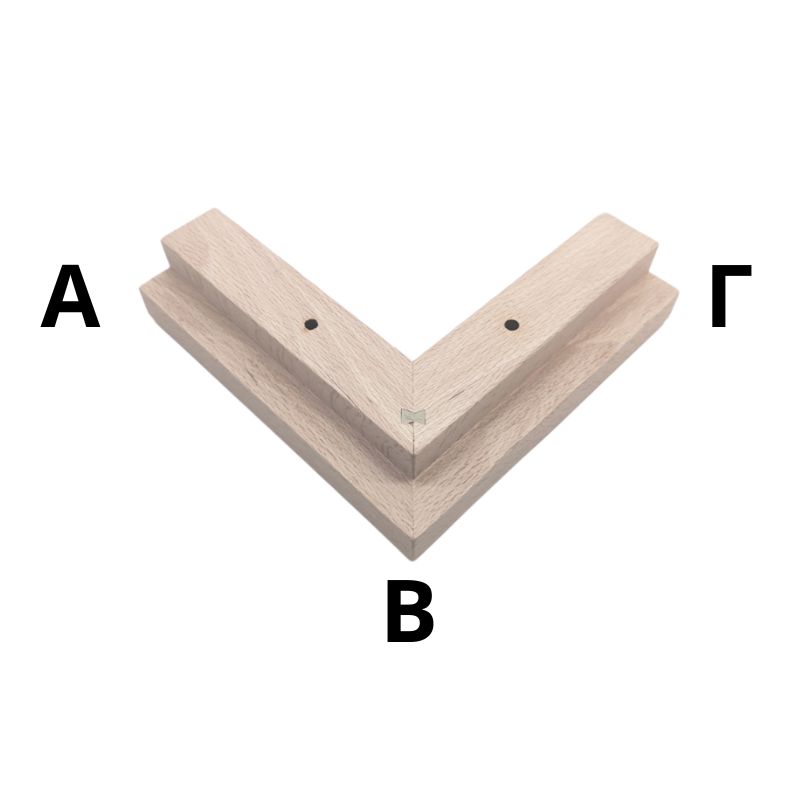 Ξύλινο Πόδι Επίπλου Με Διπλή Γωνία ΑΒ 20cm x ΒΓ 20cm x Ύψος 4,5cm - 222