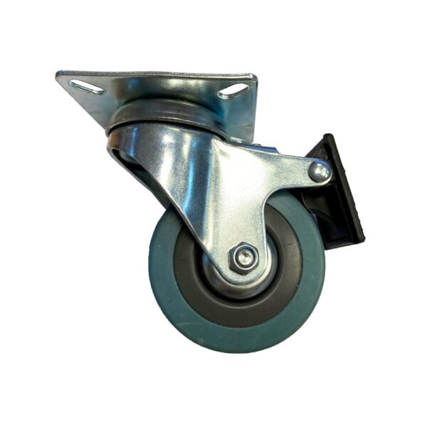 Μεταλλική Ρόδα Βιομηχανική Με Φρένο Και Μεταλλική Βάση Ύψος 10cm - 6565-1673