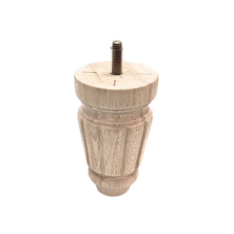 Ξύλινο Πόδι Επίπλου Καμπυλωτό Με Αυλάκια Ύψος 14cm - 690