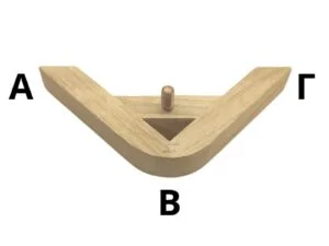 Ξύλινο Γωνιακό Πόδι Επίπλου ΑΒ 16cm x ΒΓ 16cm x Ύψος 3,2cm – 8917