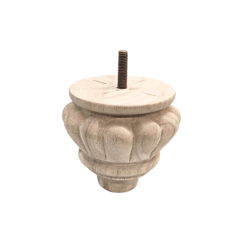 Ξύλινο Πόδι Επίπλου Με Ανάγλυφα Σχέδια Ύψος 11,2cm - 9008