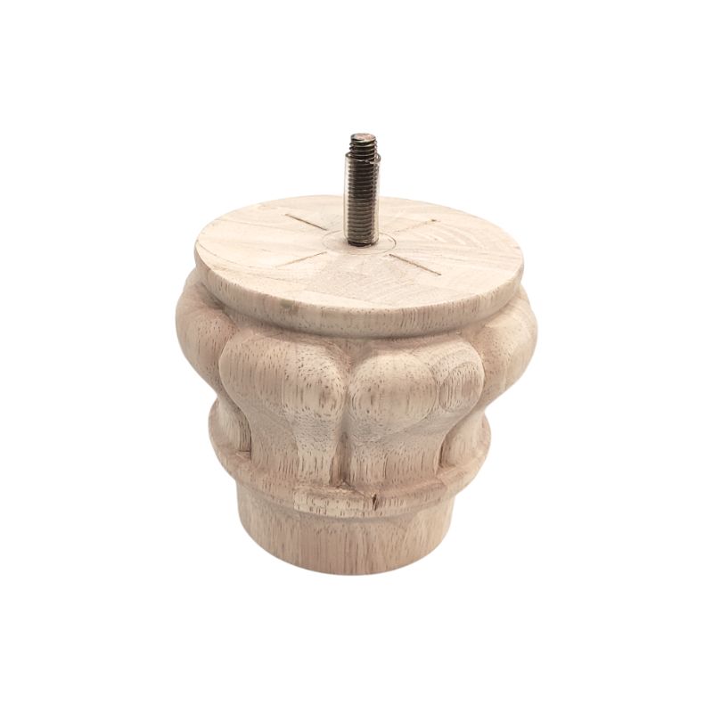 Ξύλινο Πόδι Επίπλου Με Στρογγυλεμένα Ανάγλυφα Σχέδια Ύψος 11,7cm - 9009