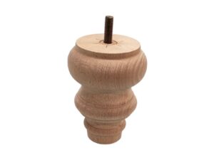 Ξύλινο Πόδι Επίπλου Καμπυλωτό Ύψος 12,8cm – 9018