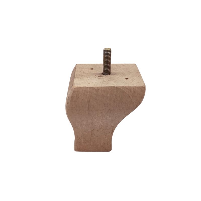 Ξύλινο Πόδι Επίπλου Λοξό Με Καμπύλες Ύψος 8,3cm - 9035