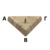 Ξύλινο Γωνιακό Πόδι Επίπλου ΑΒ 18,5cm x ΒΓ 18,5cm x Ύψος 5,3cm - 9047