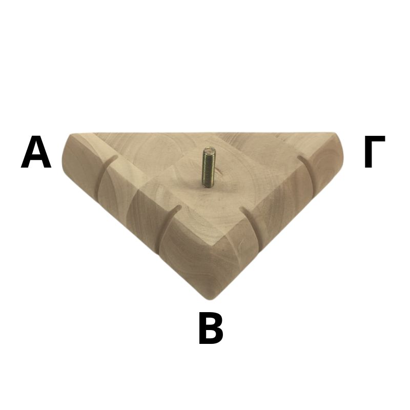 Ξύλινο Γωνιακό Πόδι Επίπλου ΑΒ 18,5cm x ΒΓ 18,5cm x Ύψος 5,3cm - 9047