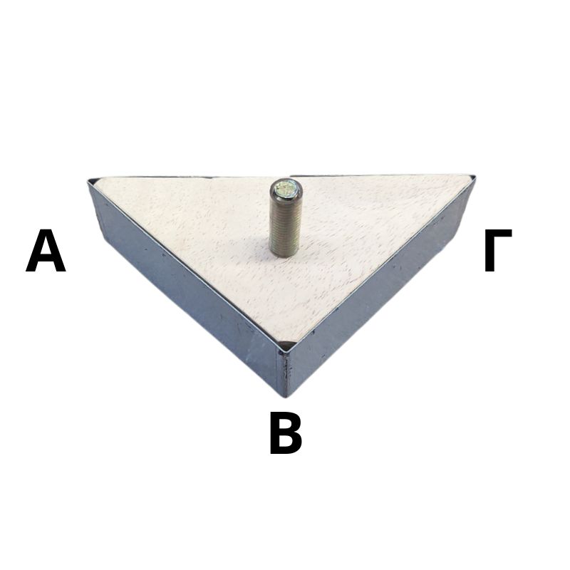 Μεταλλικό Και Ξύλινο Πόδι Γωνιακό Νίκελ ΑΒ 11cm x ΒΓ 11cm x 3,9cm - 9048