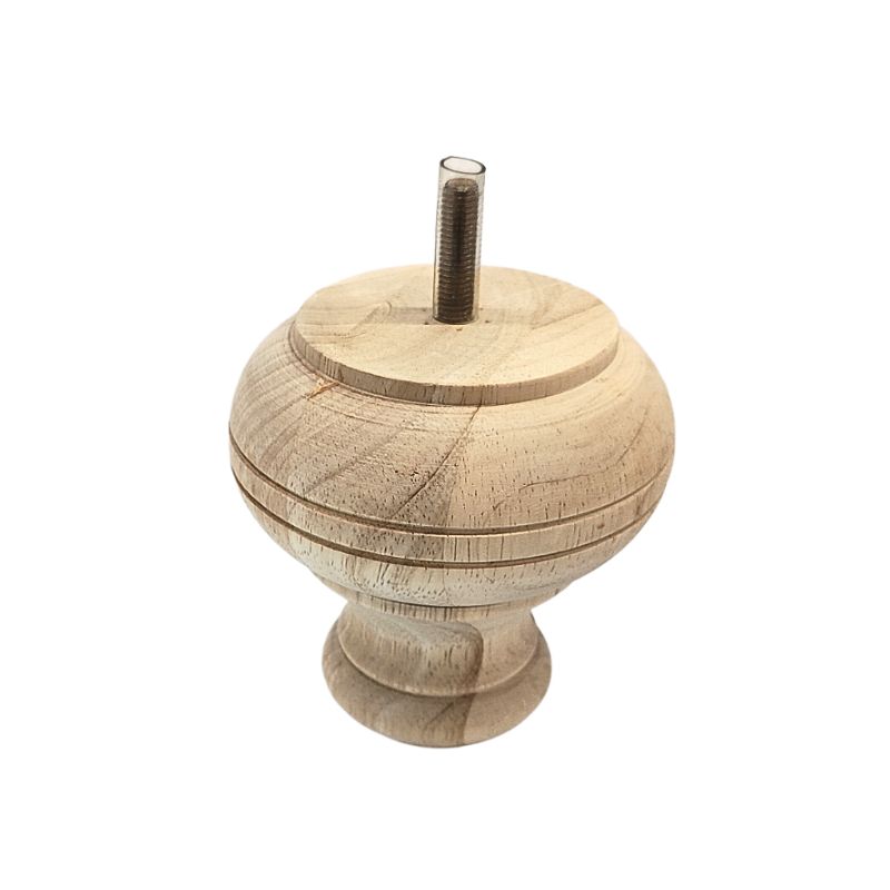 Ξύλινο Πόδι Επίπλου Καμπυλωτό Με Σχέδια Ύψος 13,7cm - 9055