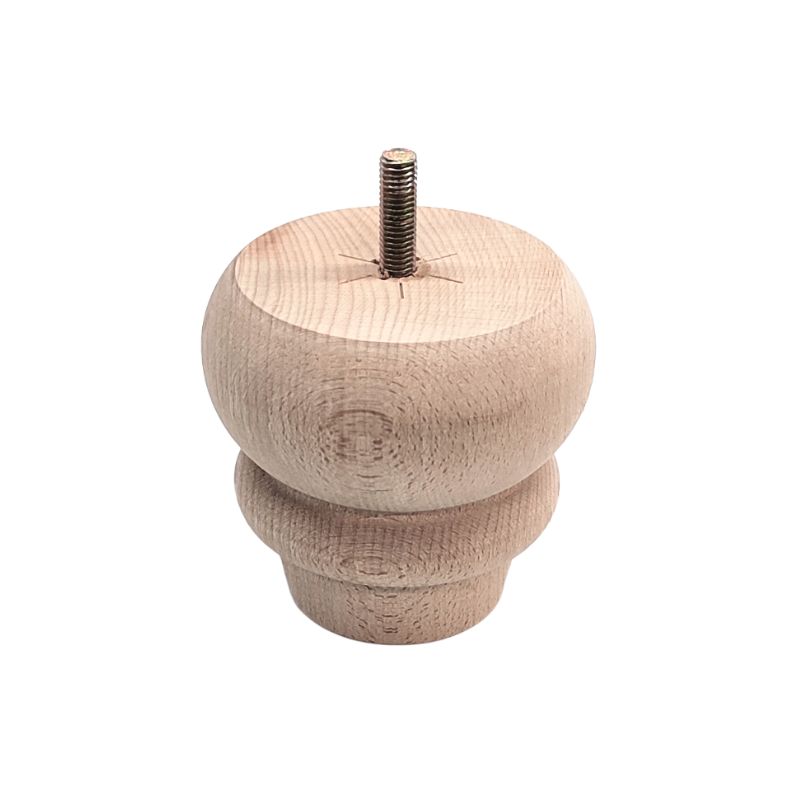 Ξύλινο Πόδι Επίπλου Στρογγυλό Με Στένεμα Στη Μέση Ύψος 10cm - 9058