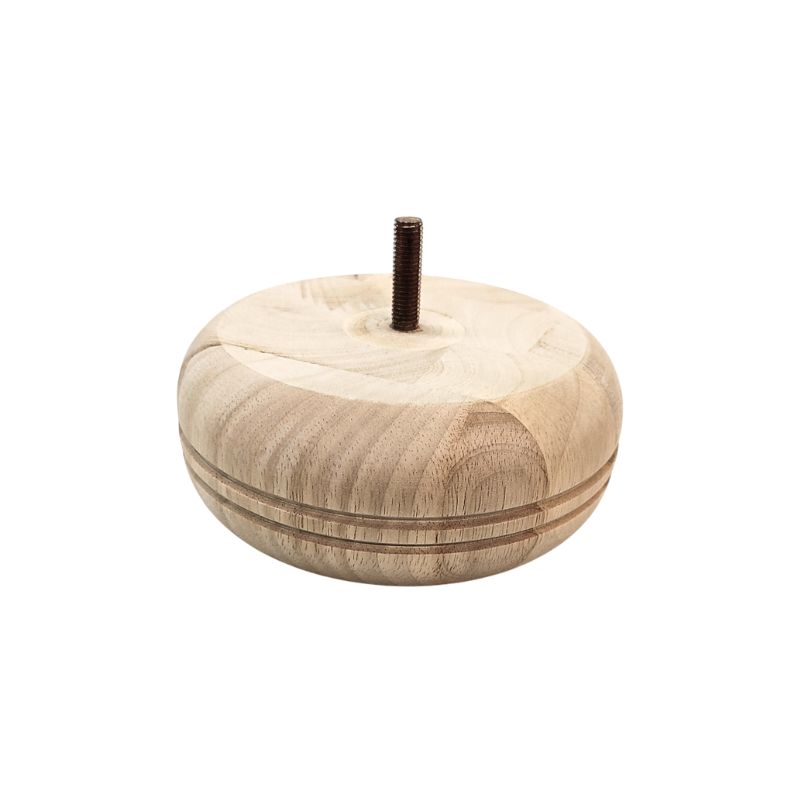Ξύλινο Πόδι Επίπλου Στρογγυλό Με Αυλάκια Ύψος 6,5cm - 9060
