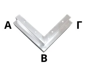 Μεταλλικό Πόδι Γωνιακό Νίκελ ΑΒ 20cm x ΒΓ 20cm x Ύψος 5,5cm – KA347