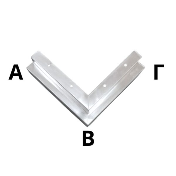 Μεταλλικό Πόδι Γωνιακό Νίκελ ΑΒ 20cm x ΒΓ 20cm x Ύψος 5,5cm - KA347