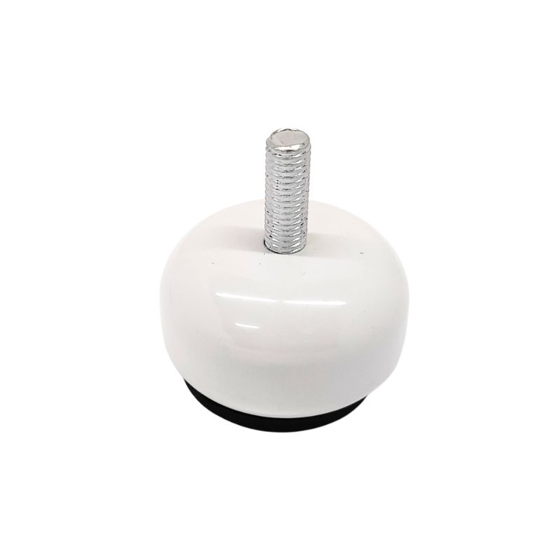 Μεταλλικό Πόδι Επίπλου Λευκό Στρογγυλό Ύψος 4cm - KA0338-2