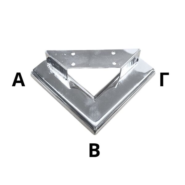 Μεταλλικό Πόδι Γωνιακό Νίκελ ΑΒ 16cm x ΒΓ 16cm x Ύψος 6cm - ΚΑ0456