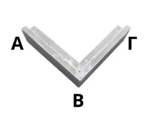 Μεταλλικό Πόδι Γωνιακό Νίκελ ΑΒ 25cm x ΒΓ 25cm x Ύψος 7cm – ΚΑ350