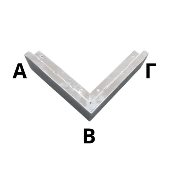 Μεταλλικό Πόδι Γωνιακό Νίκελ ΑΒ 25cm x ΒΓ 25cm x Ύψος 7cm - ΚΑ350