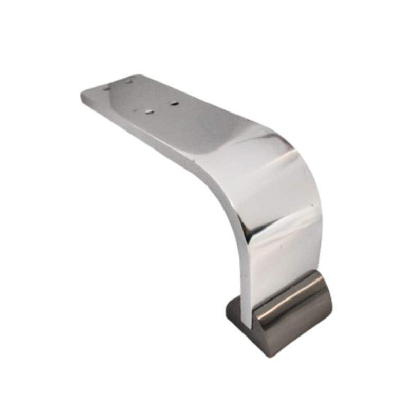 Μεταλλικό Πόδι Επίπλου Με Μικρή Καμπύλη Ματ Με Νίκελ Μήκος 19cm x Ύψος 10cm - L111