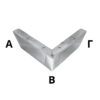 Μεταλλικό Πόδι Γωνιακό Νίκελ ΑΒ 19cm x ΒΓ 19cm x Ύψος 6cm - ΚΑ417