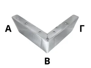 Μεταλλικό Πόδι Γωνιακό Νίκελ ΑΒ 19cm x ΒΓ 19cm x Ύψος 6cm – ΚΑ417