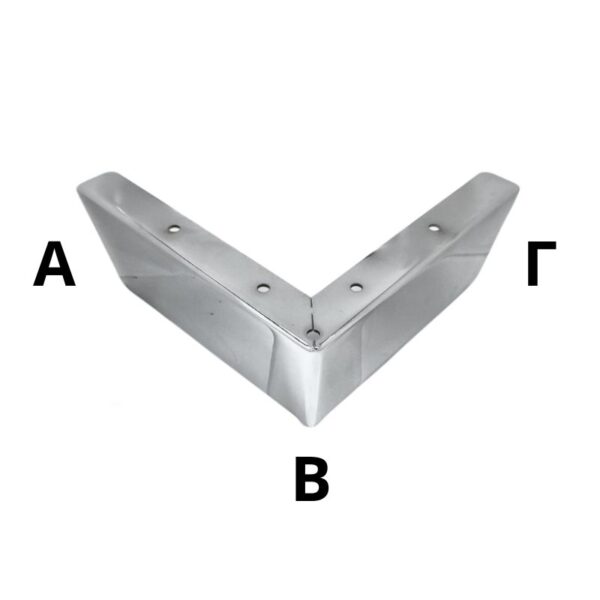 Μεταλλικό Πόδι Γωνιακό Νίκελ ΑΒ 19cm x ΒΓ 19cm x Ύψος 6cm - ΚΑ417