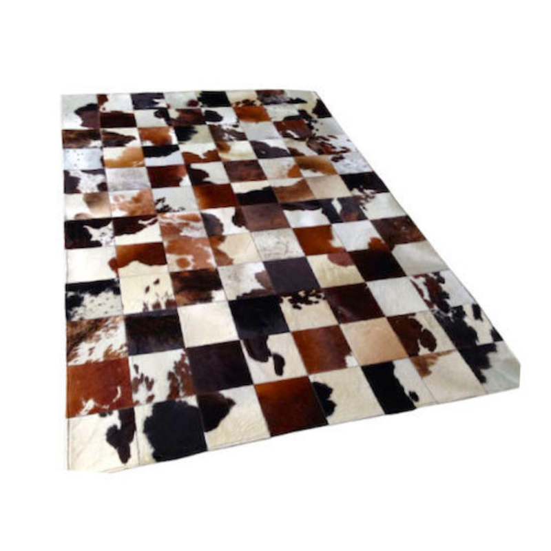 Χαλί Δερμάτινο Καφέ Μαύρο Άσπρο KB-378
