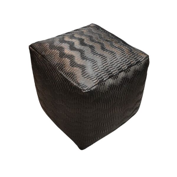 Πουφ Καφέ Σκούρο Γυαλιστερό Posh - STOOL-328