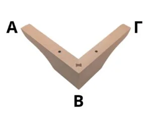 Ξύλινο Γωνιακό Πόδι Επίπλου ΑΒ 18cm x ΒΓ 18cm x Ύψος 6cm – 8944