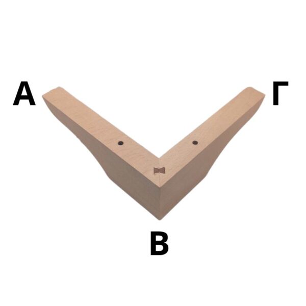 Ξύλινο Γωνιακό Πόδι Επίπλου ΑΒ 18cm x ΒΓ 18cm x Ύψος 6cm - 8944