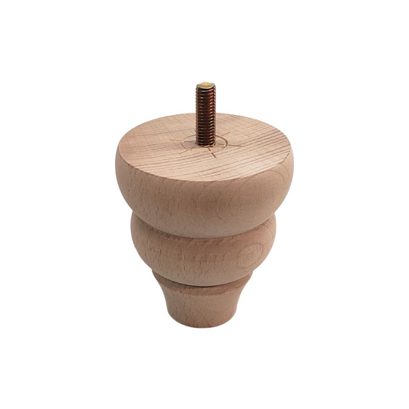 Ξύλινο Πόδι Επίπλου Καμπυλωτό Και Σκαλιστό Ύψος 10cm - 8947