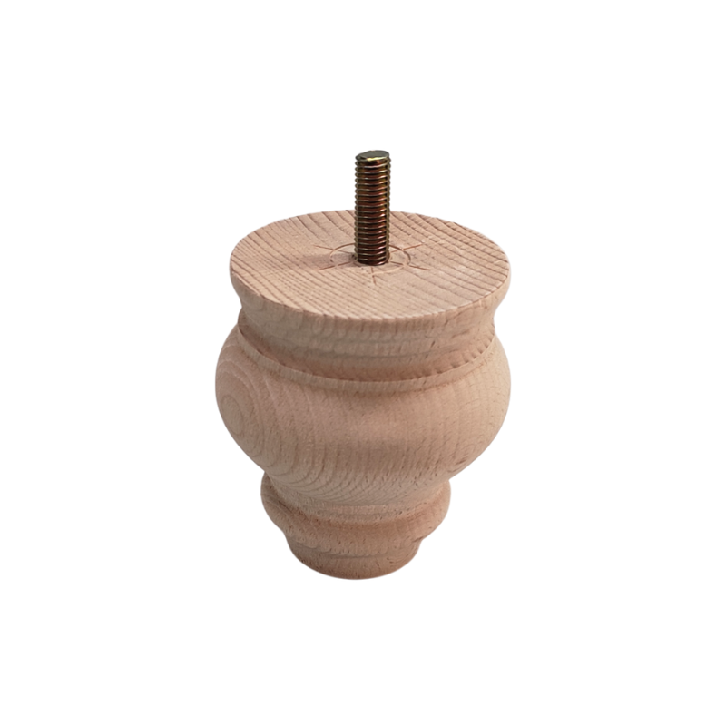 Ξύλινο Πόδι Επίπλου Καμπυλωτό Και Σκαλιστό Ύψος 10cm 8948