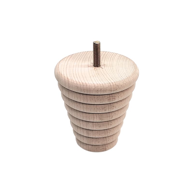 Ξύλινο Πόδι Επίπλου Καμπυλωτό Και Σκαλιστό Ύψος 12cm - 8961