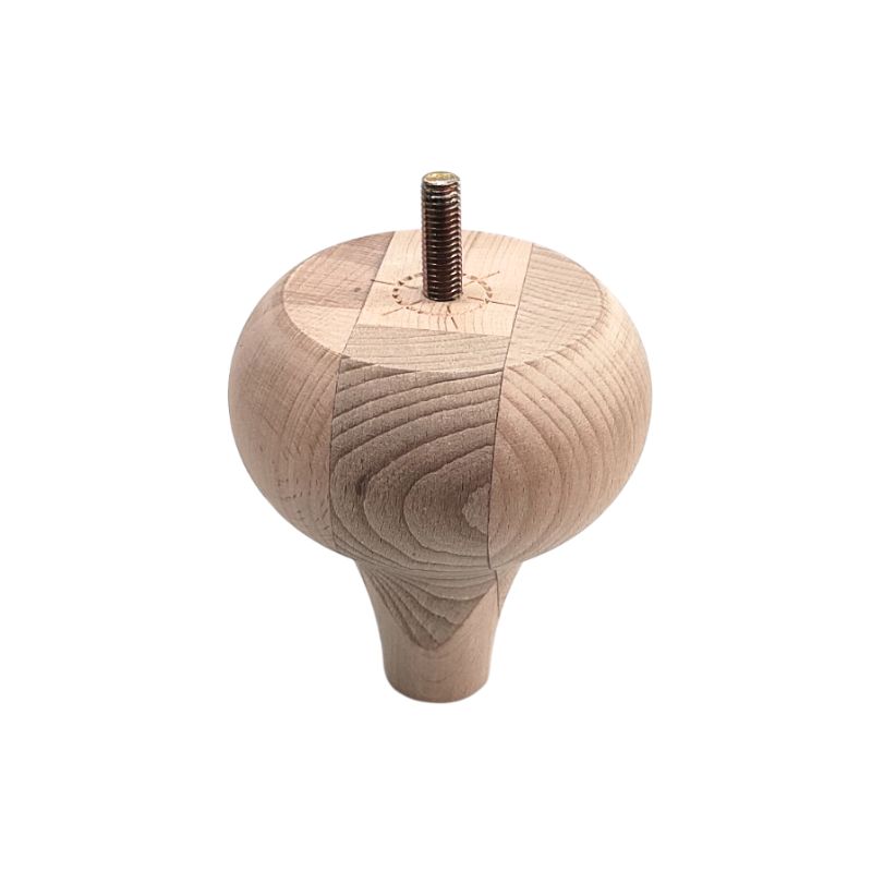 Ξύλινο Πόδι Επίπλου Καμπυλωτό Ύψος 12cm - 8962