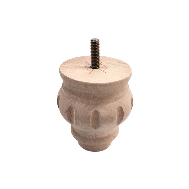Ξύλινο Πόδι Επίπλου Καμπυλωτό Ύψος 10cm - 8969