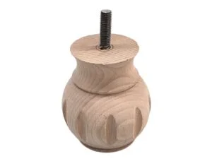 Ξύλινο Πόδι Επίπλου Καμπυλωτό Ύψος 10cm – 8974
