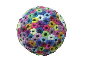 Πουφ Σκαμπό Πολύχρωμο Flower Balls Rug Pouf B