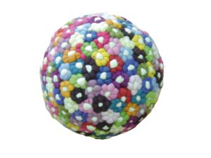 Πουφ Σκαμπό Πολύχρωμο Με Λευκό Flower Balls Rug Pouf