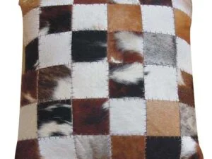 Διακοσμητικό Μαξιλάρι Patchwork Λευκό Με Καφέ Matador Small Block