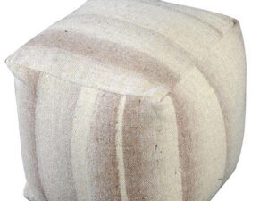 Πουφ Σκαμπό Μπεζ Με Λινό Marble