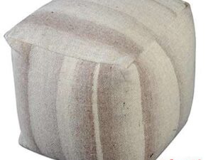 Πουφ Μπεζ Με Καφέ Marble Pouf